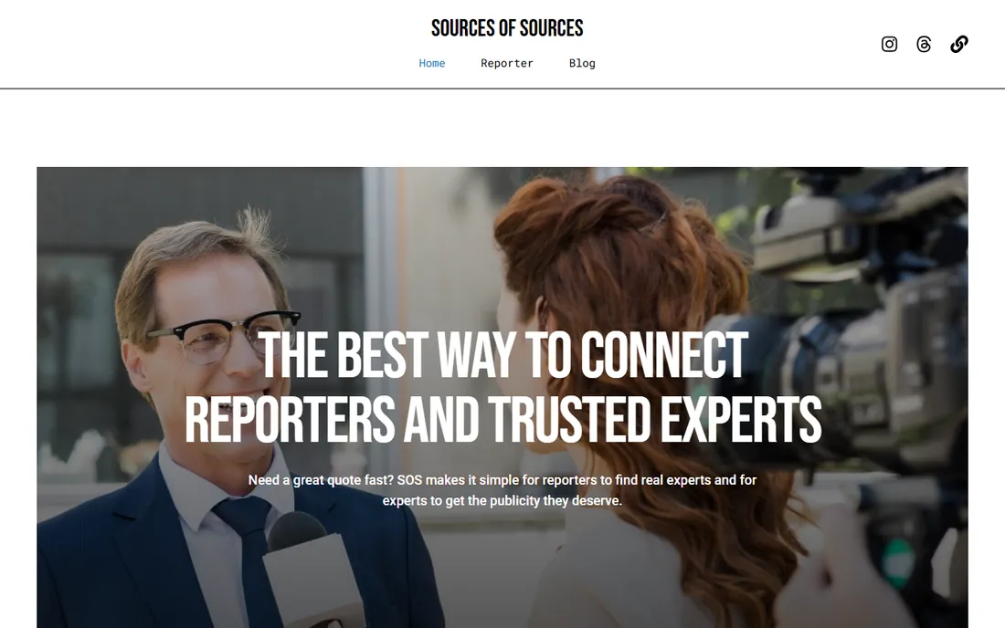 Source of Sources homepage