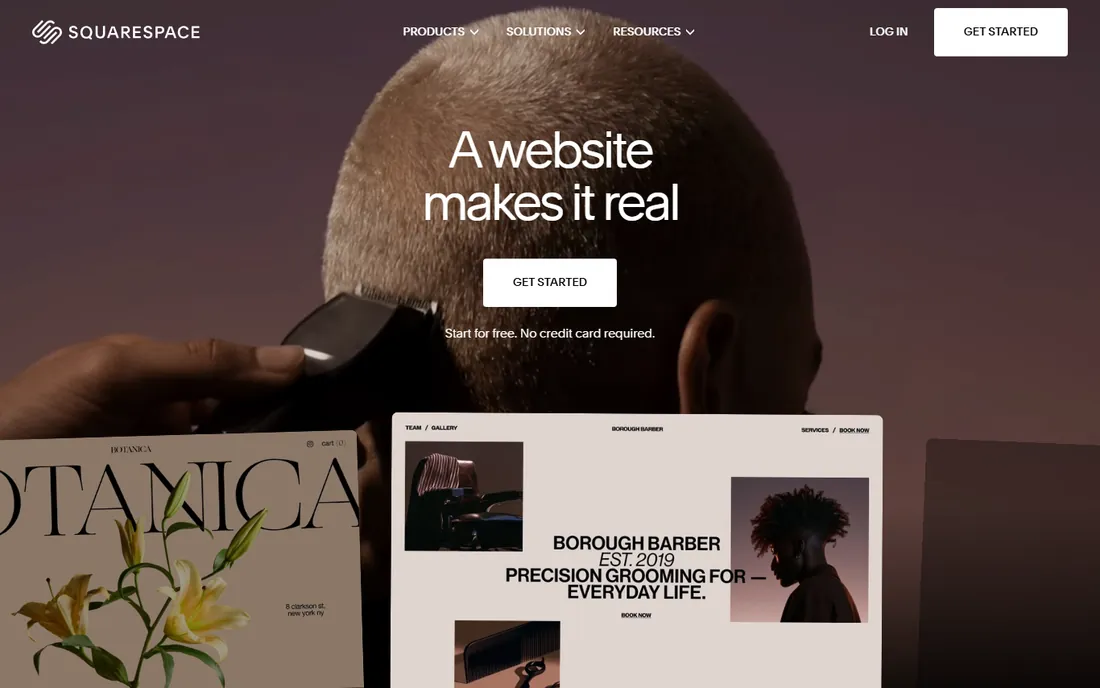Squarespace homepage