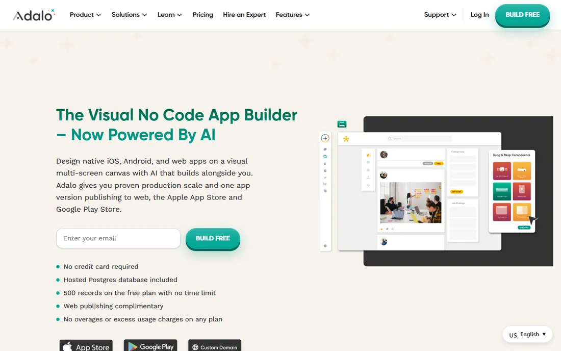 Adalo homepage