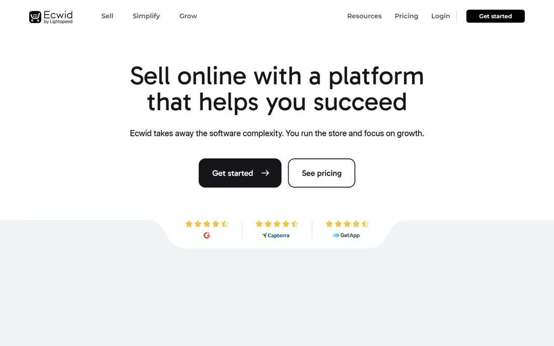 Ecwid homepage