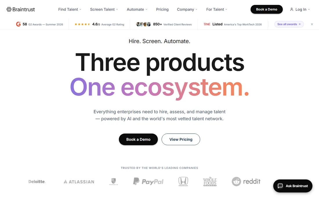 Braintrust homepage