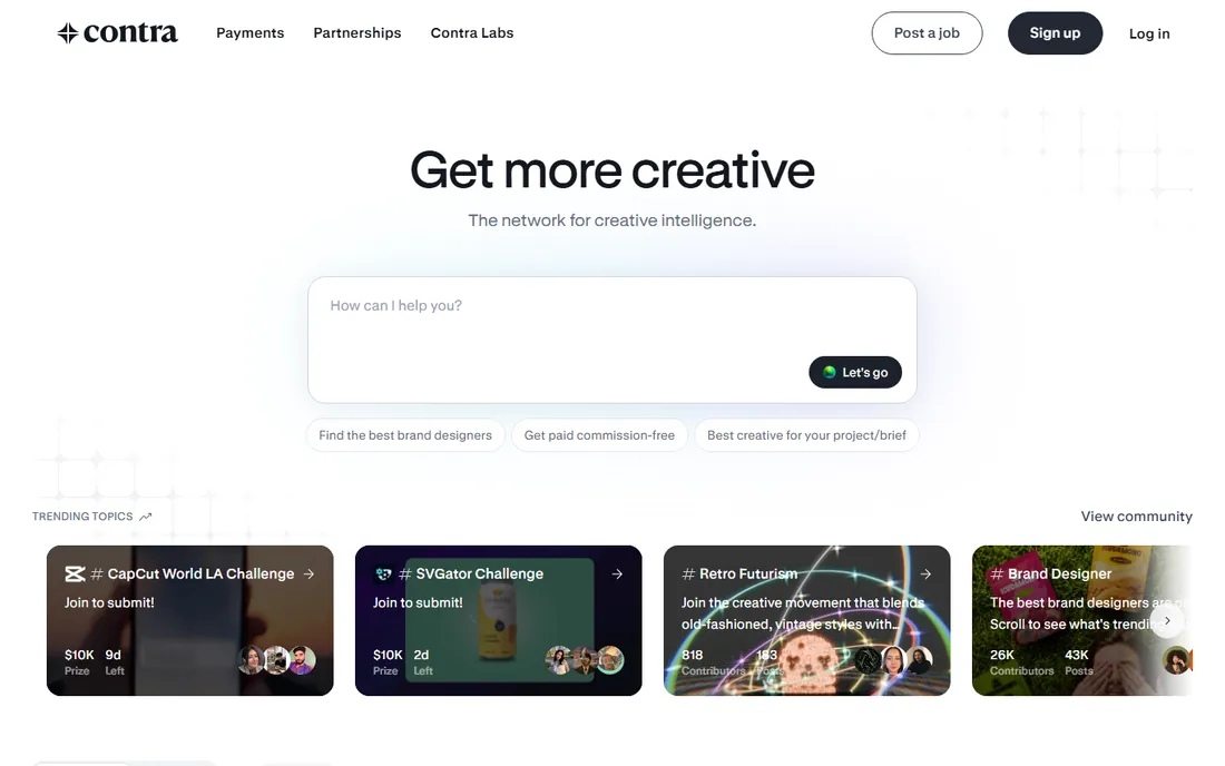 Contra homepage