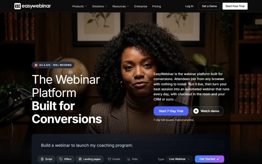 EasyWebinar homepage