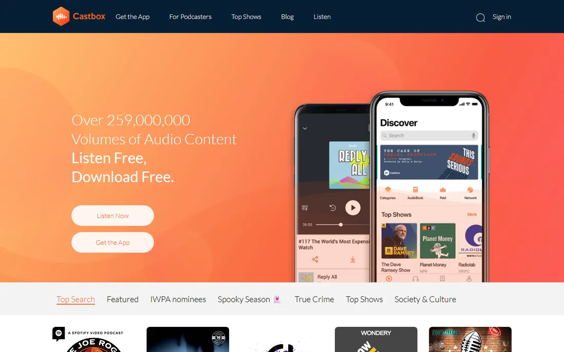 Castbox homepage