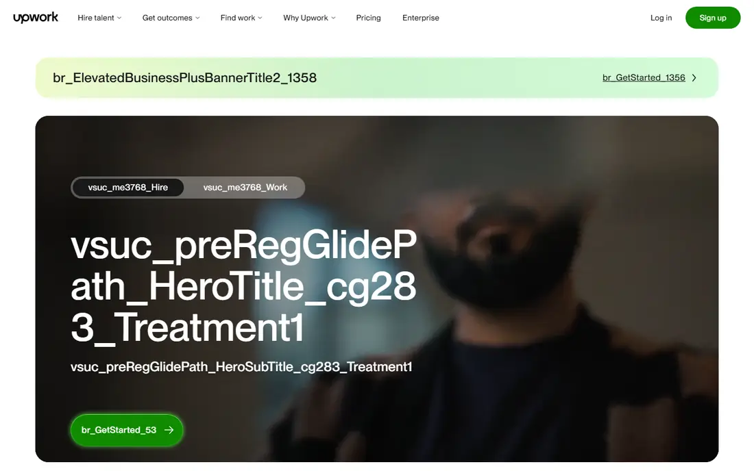 Upwork homepage
