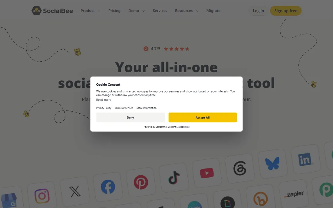 SocialBee homepage