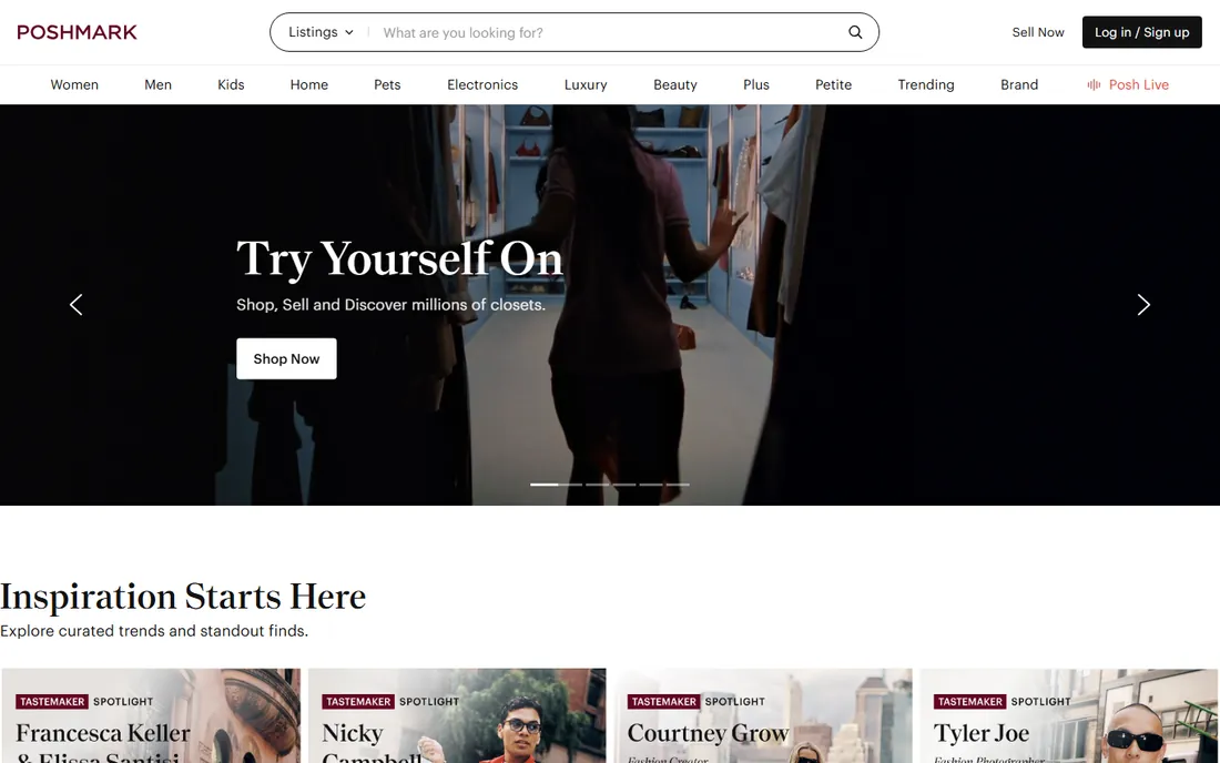 Poshmark homepage
