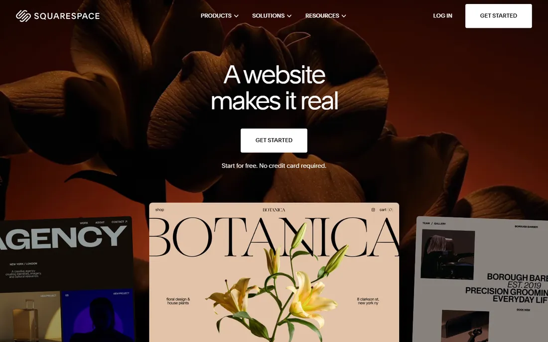 Squarespace homepage