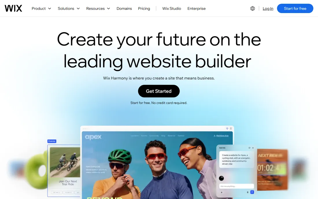 Wix homepage