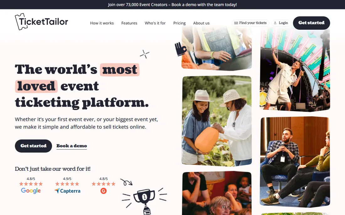 Ticket Tailor homepage
