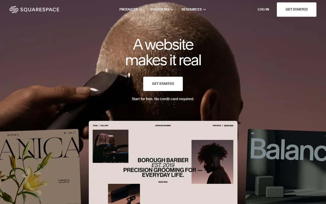 Squarespace homepage