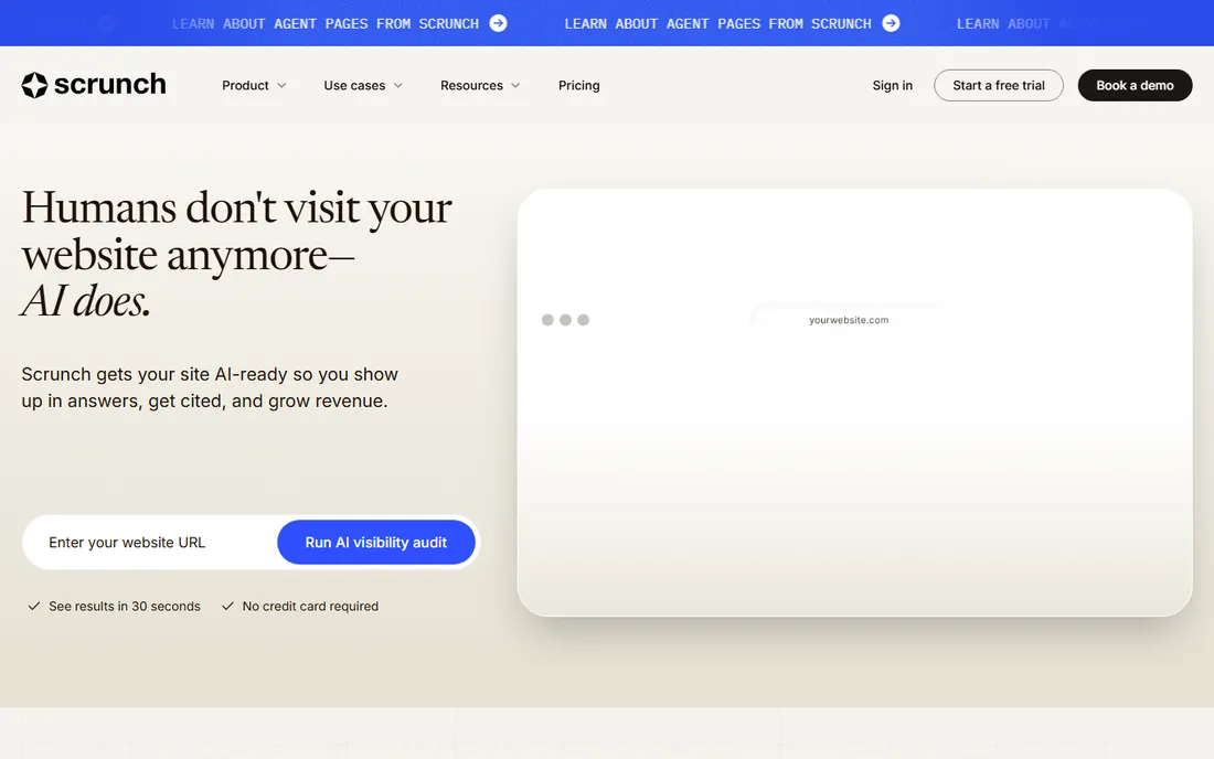 Scrunch homepage