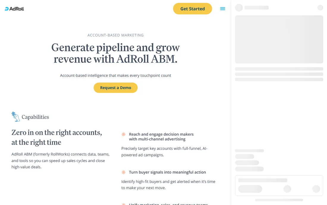 RollWorks (AdRoll ABM) homepage
