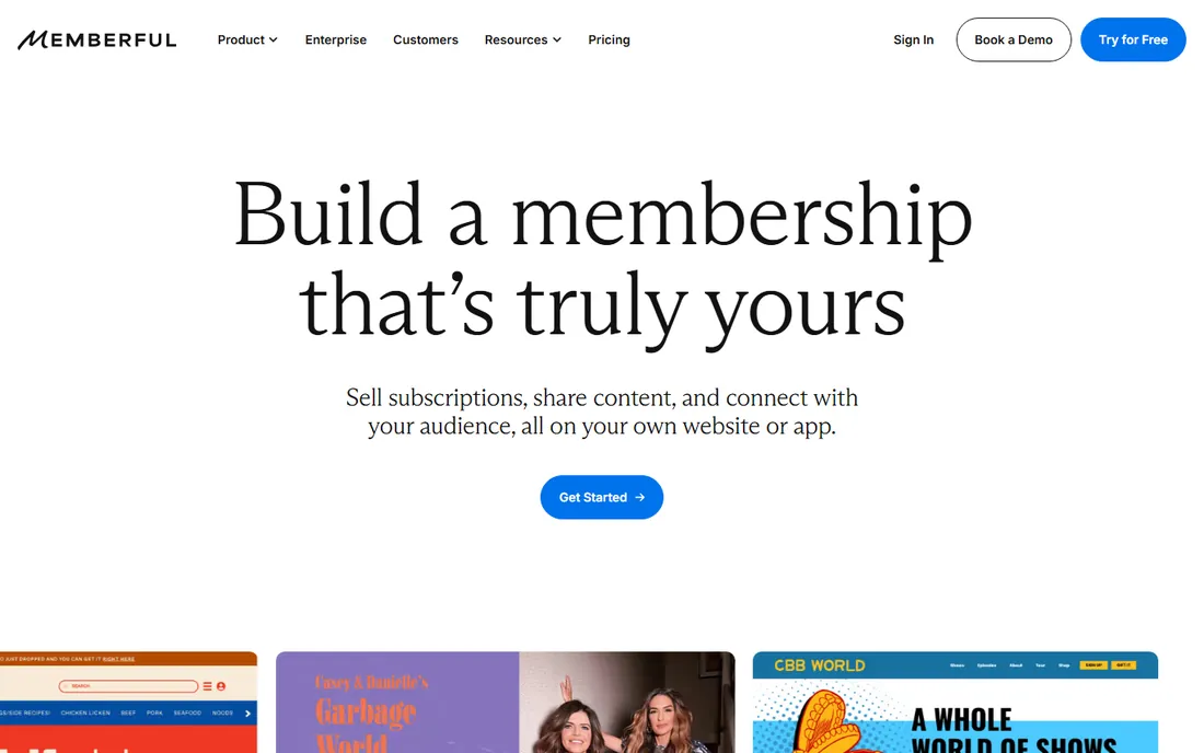 Memberful homepage