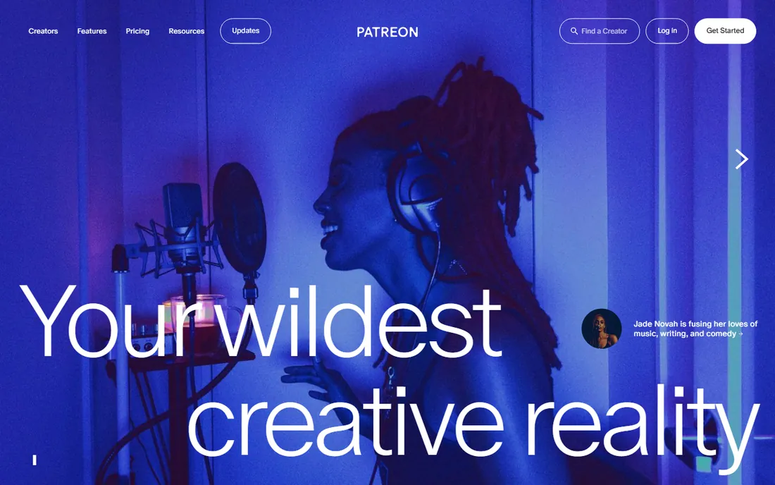 Patreon homepage