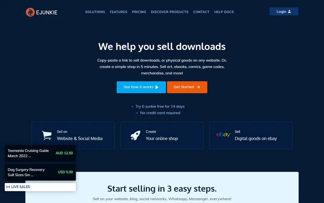 E-junkie homepage