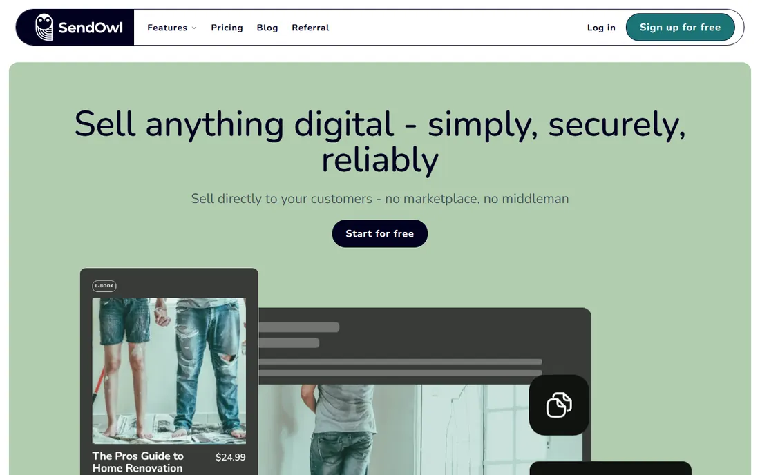 SendOwl homepage
