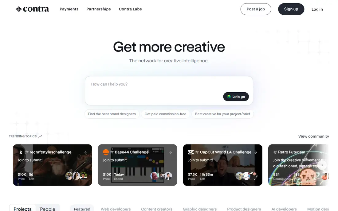 Contra homepage