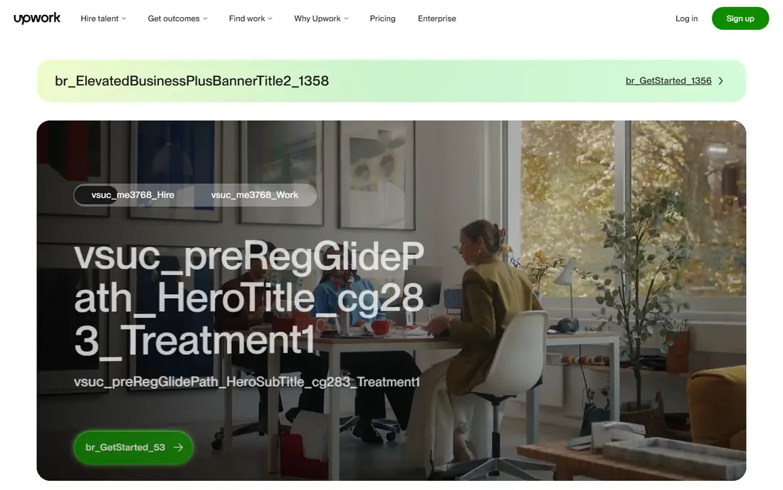 Upwork homepage