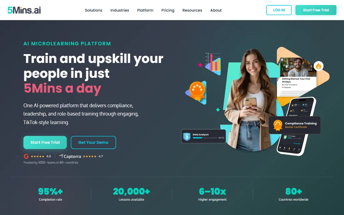 5Mins.ai homepage