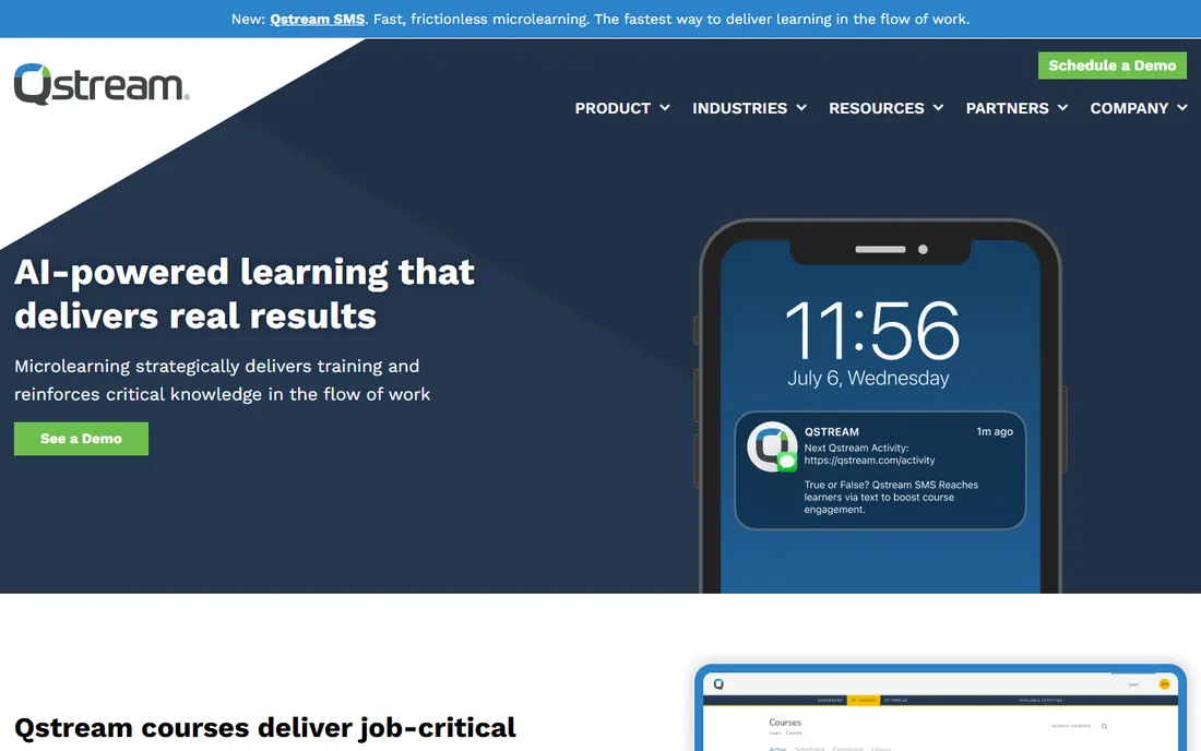 Qstream homepage