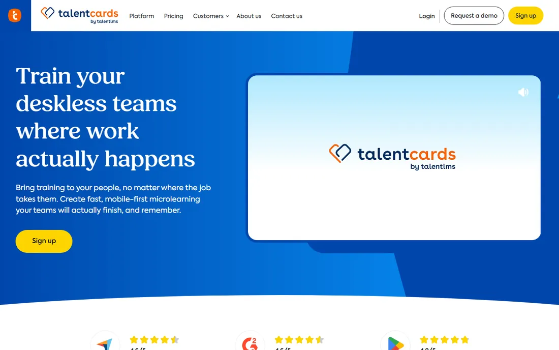 TalentCards homepage