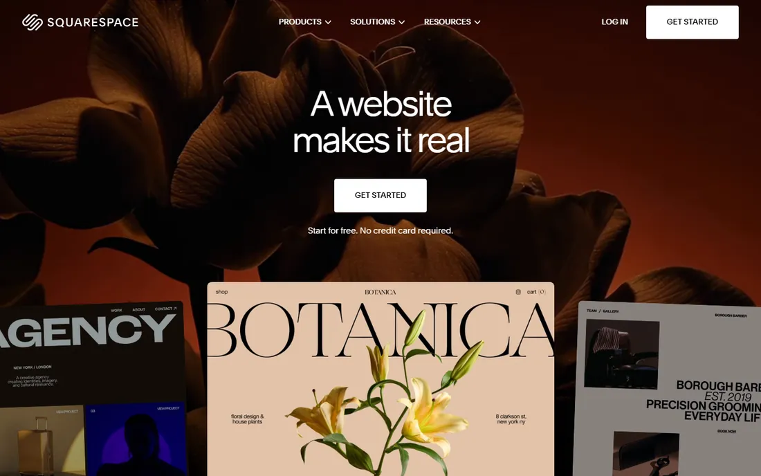 Squarespace homepage