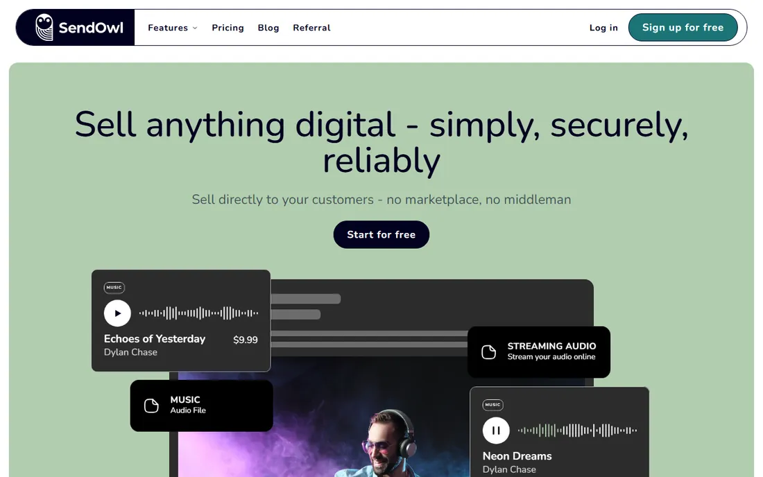 SendOwl homepage