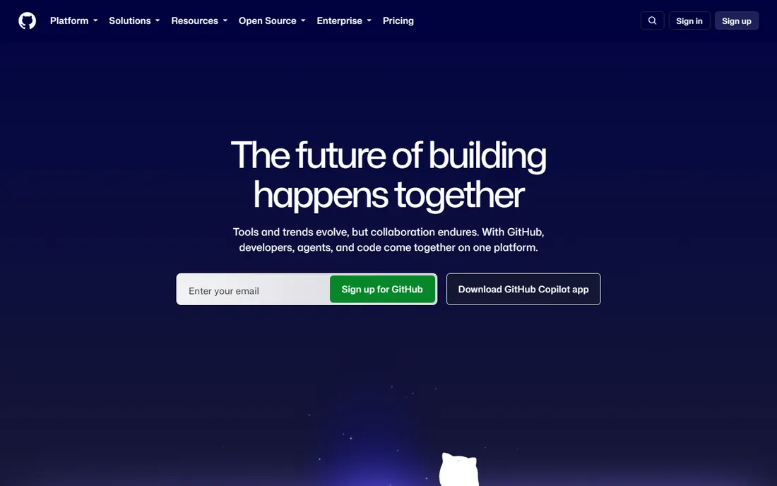 GitHub homepage