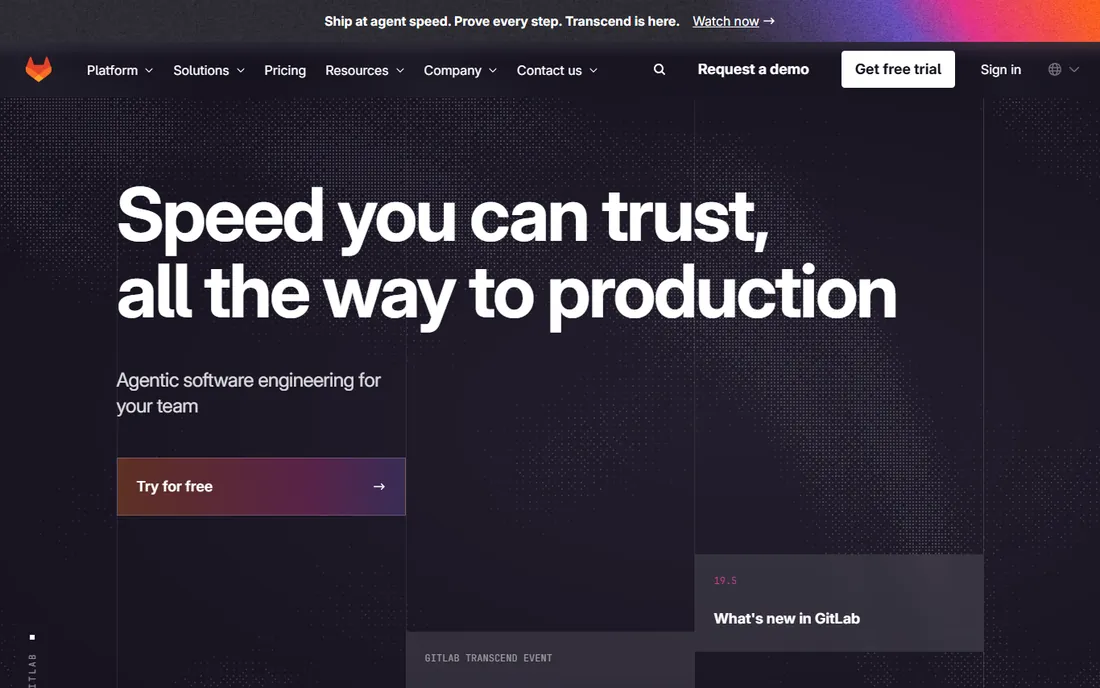 GitLab homepage