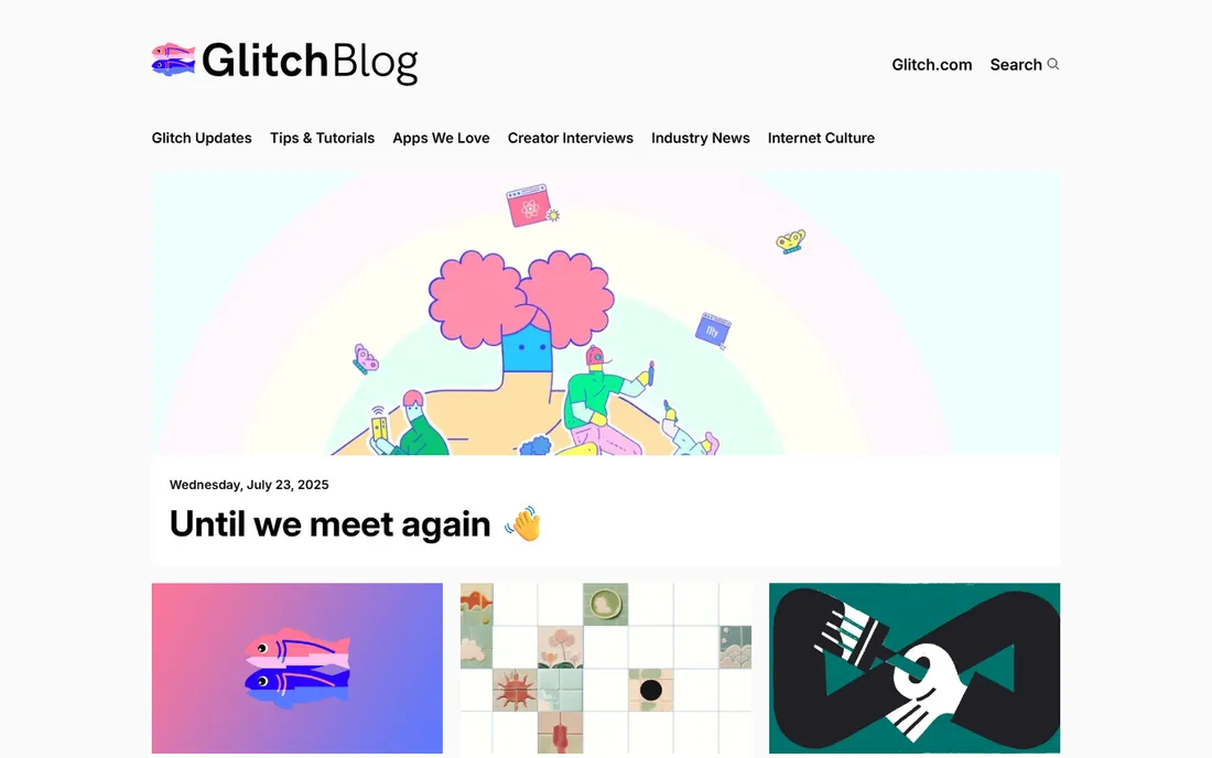 Glitch homepage