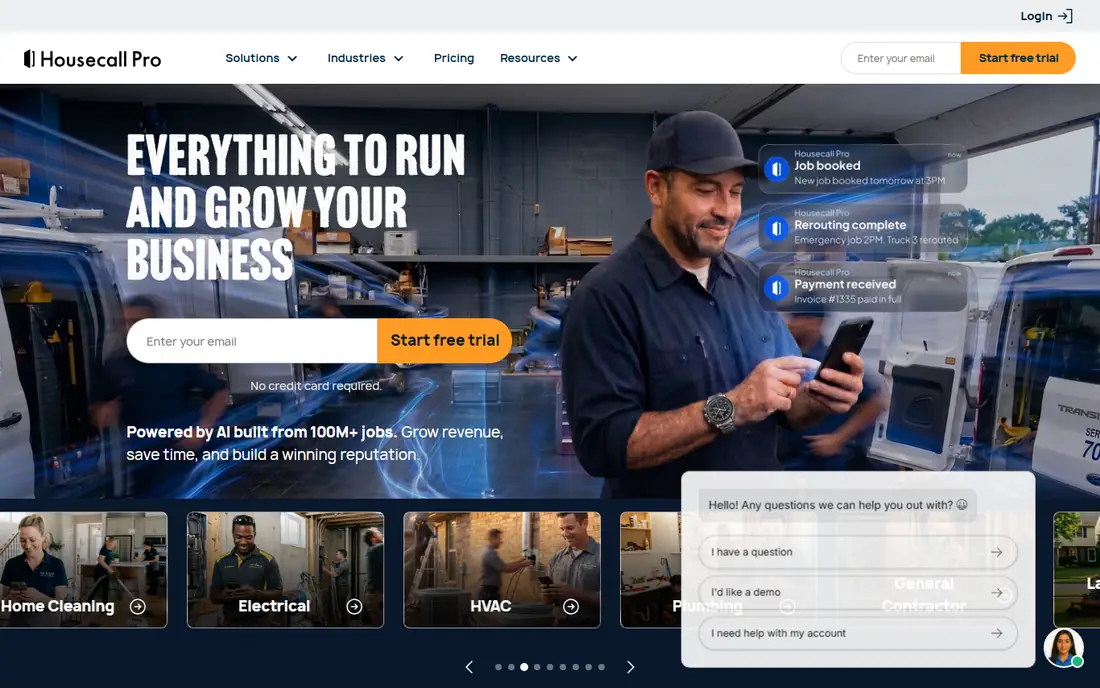 Housecall Pro homepage