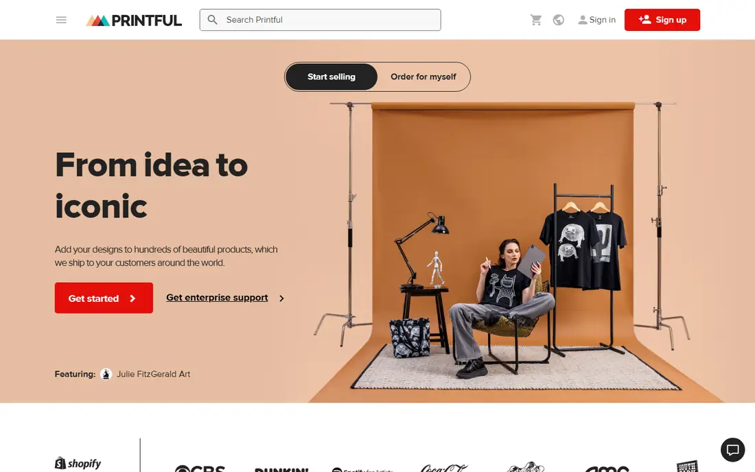 Printful homepage