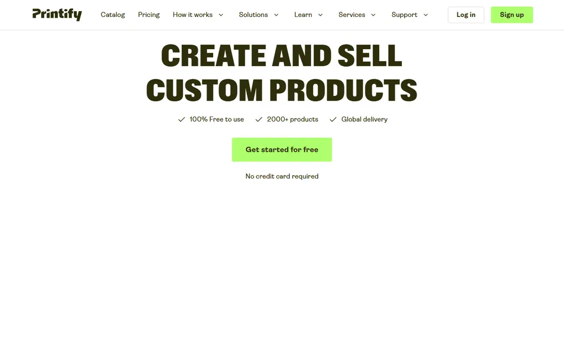 Printify homepage