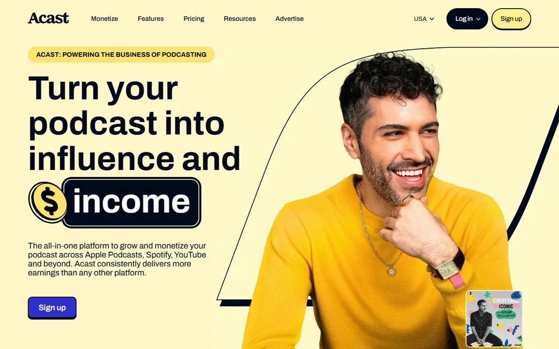 Acast homepage
