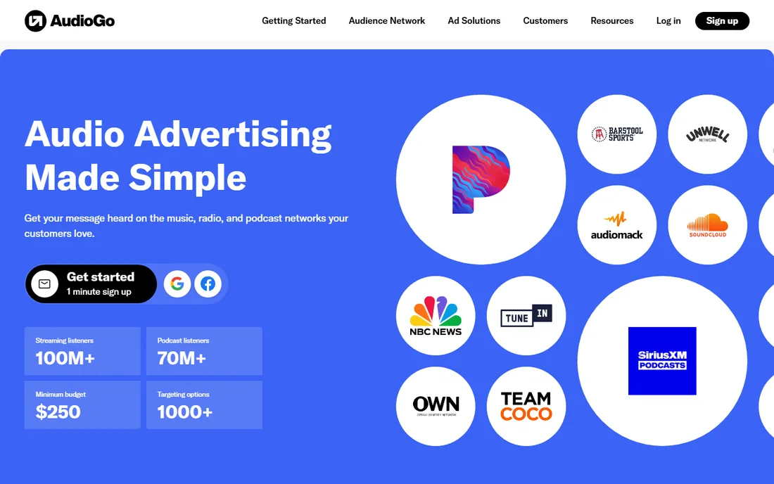 AudioGo homepage