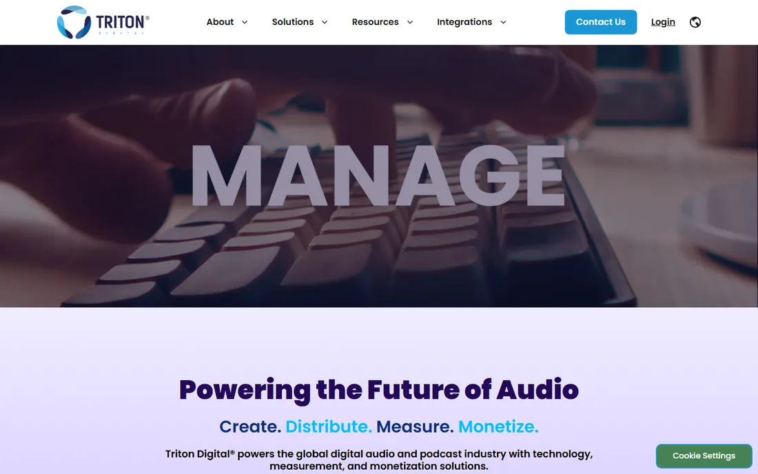 Triton Digital homepage