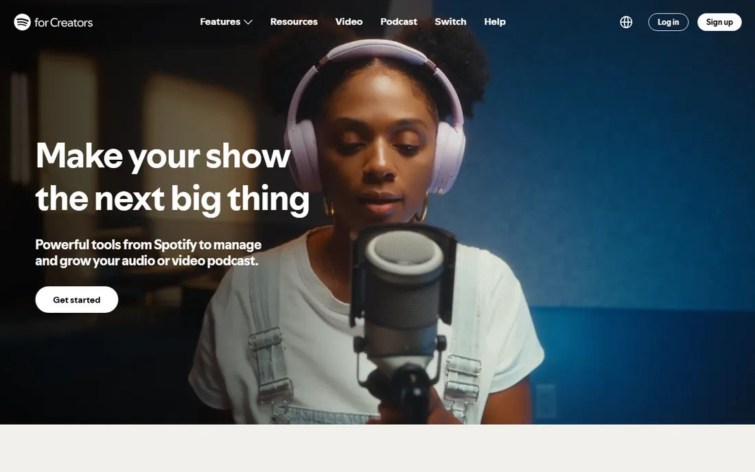 Spotify for Podcasters homepage