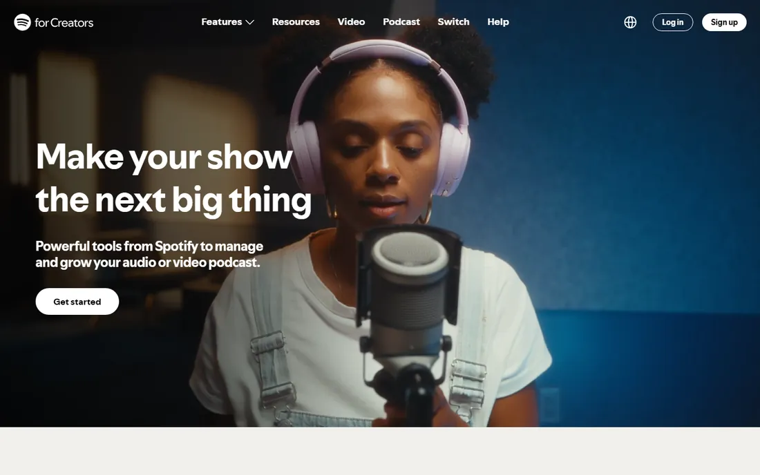 Spotify for Creators homepage