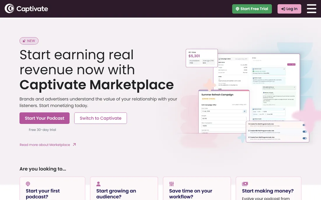 Captivate homepage