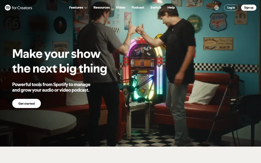 Spotify for Creators homepage