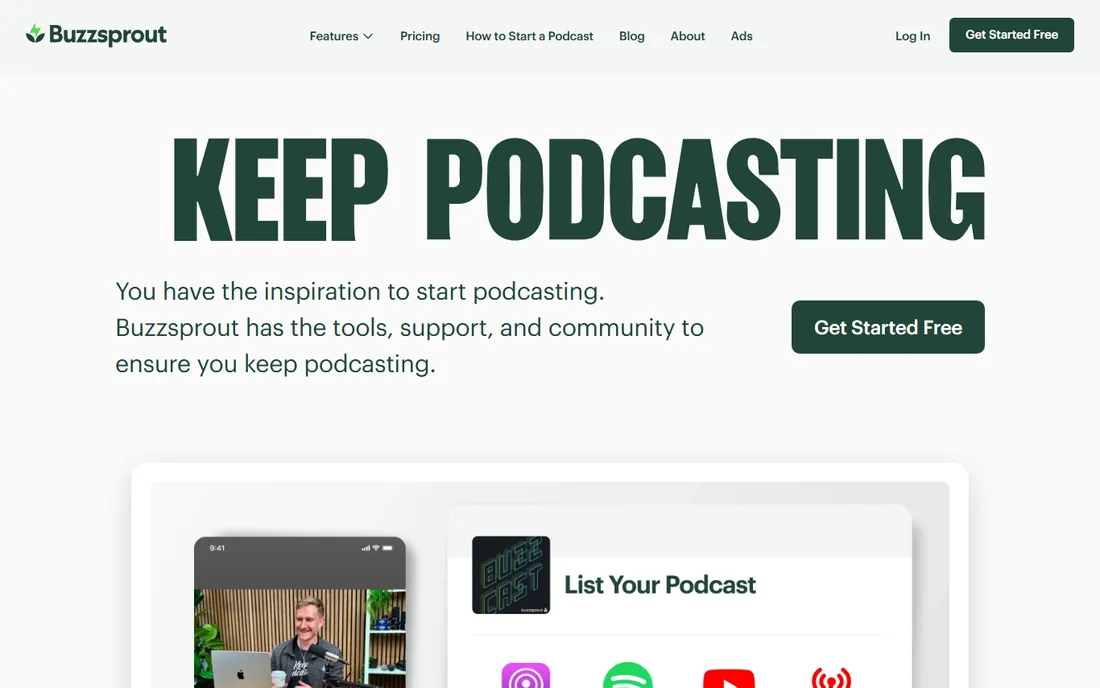 Buzzsprout homepage