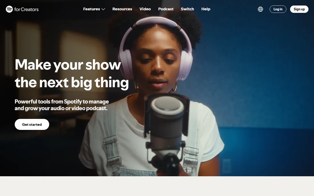 Spotify for Creators homepage