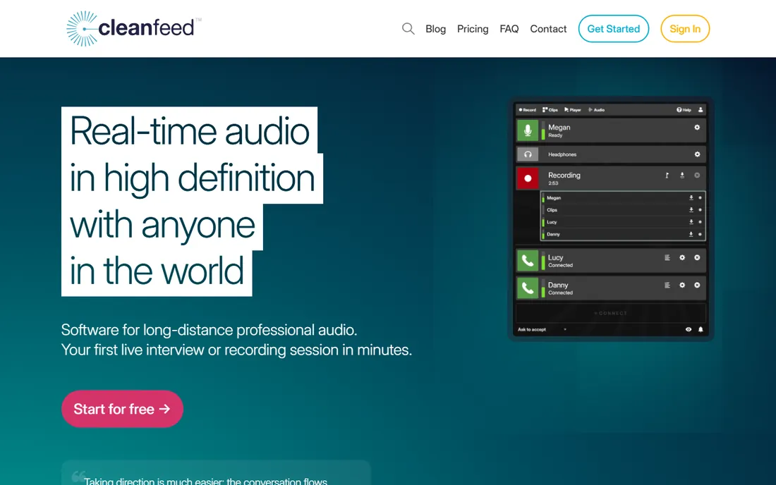 Cleanfeed homepage