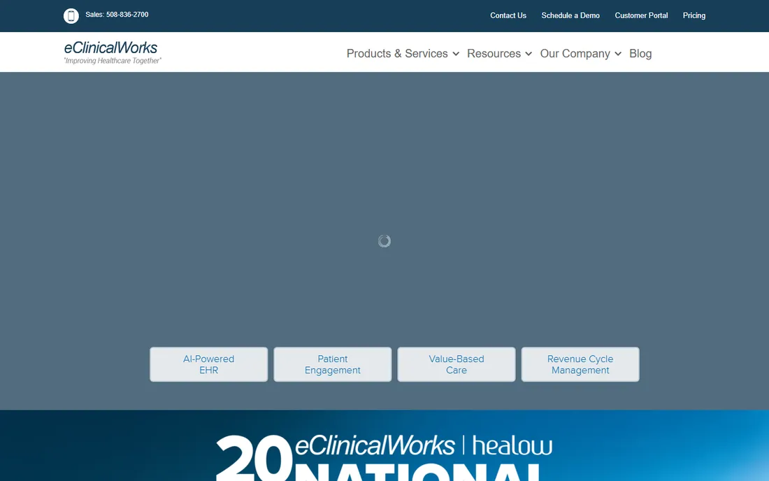 eClinicalWorks homepage