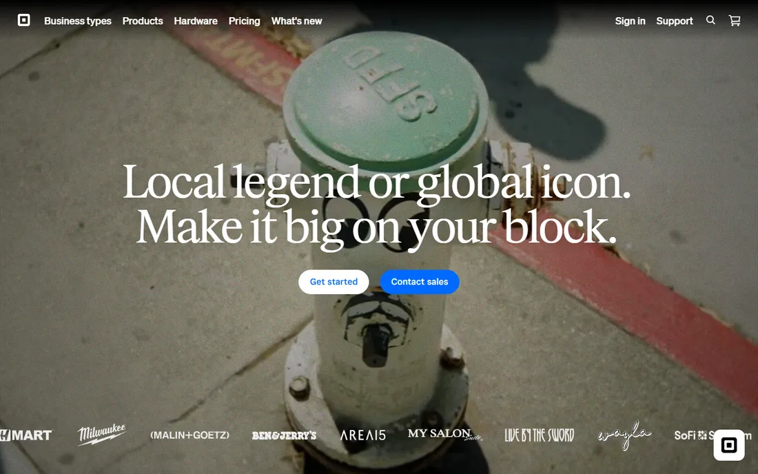 Square POS homepage