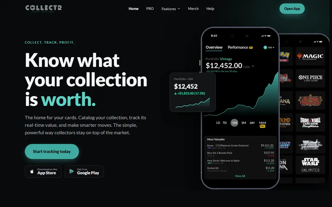 Collectr homepage