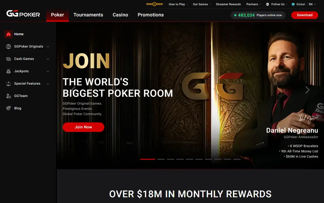 GGPoker homepage