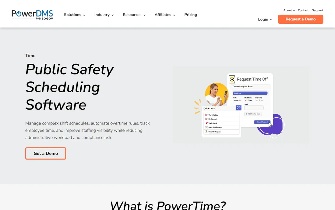 PowerTime homepage