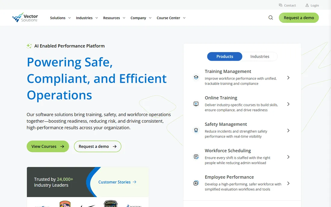 Vector Solutions homepage